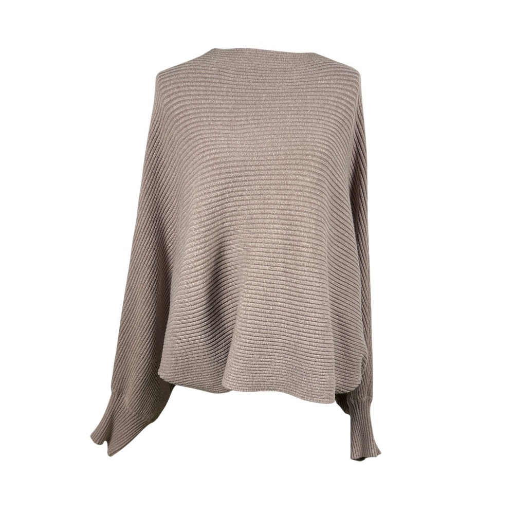 Arula Womens Dusty Mauve Ribbed Dolman Sleeve Oversized Knit Sweater Plus Size B